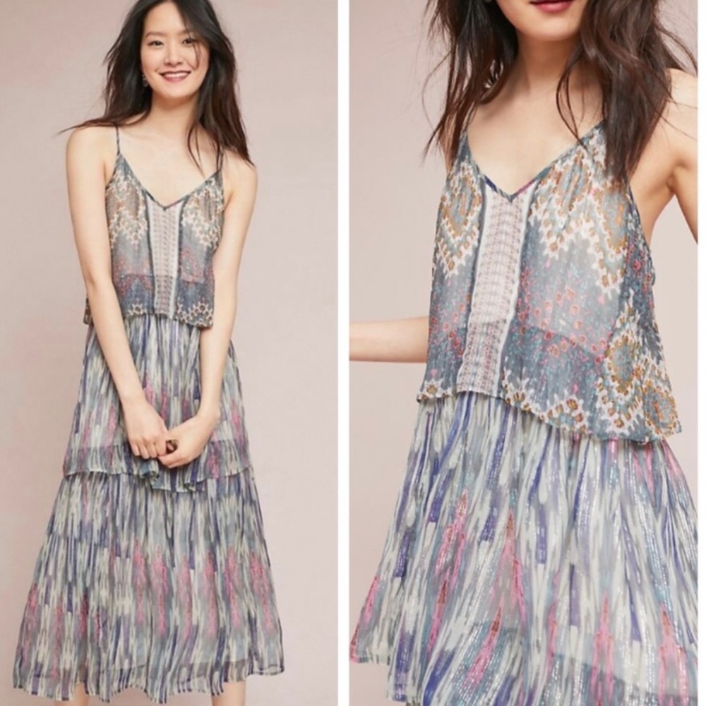 Anthropologie Meadow Rue Josie Tiered Maxi Dress